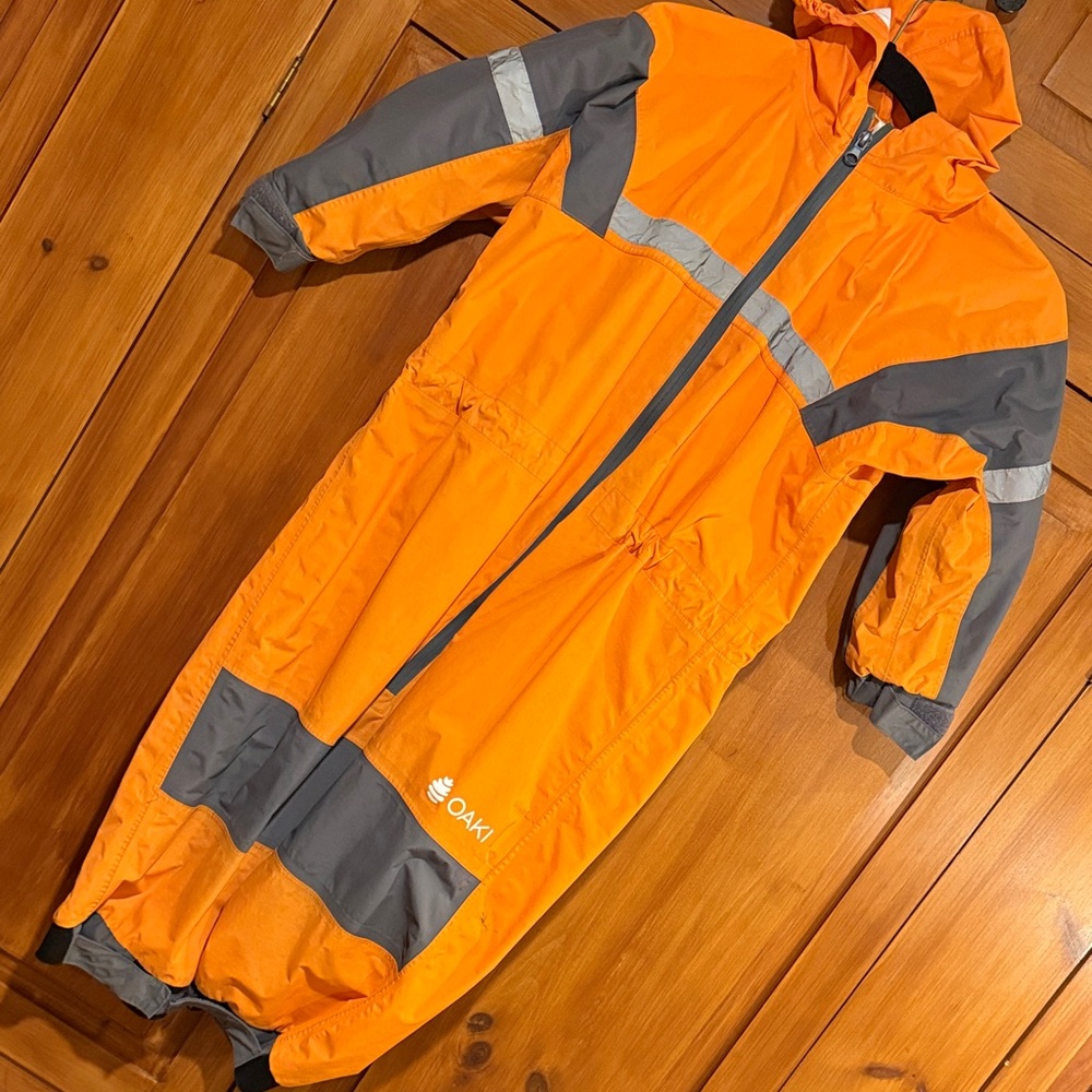 OAK Vibrant Orange and Subtle Gray Suit